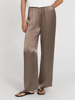 DISSH Eve Satin Wide-Leg Pants -Latte